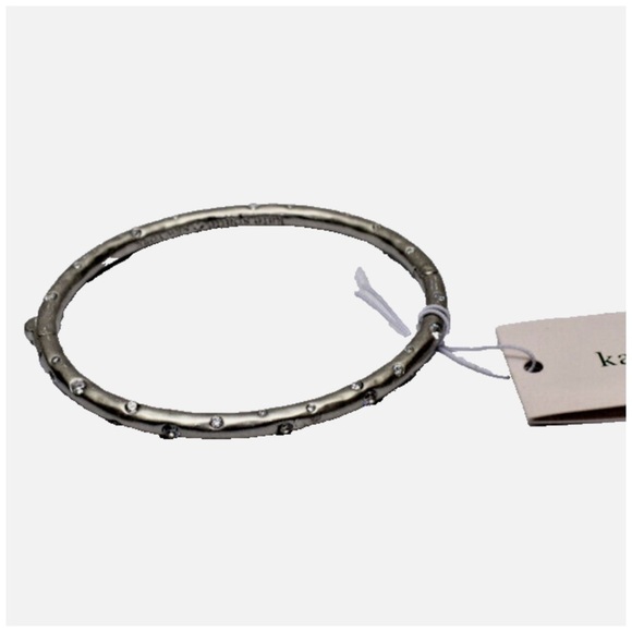 Kate Spade • Elegant Edge Pave Bangle Bracelet Silvertone - Picture 2 of 4